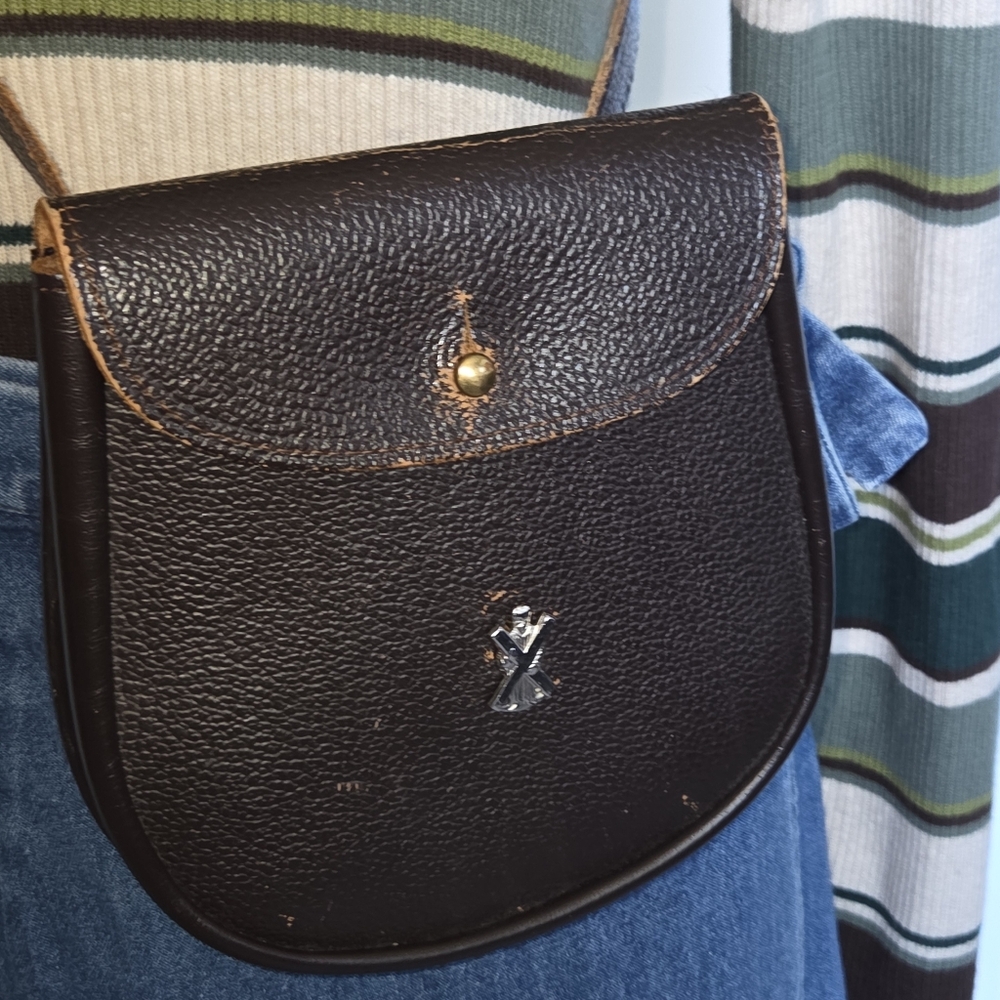 Vintage 1962 Leather Crossbody Satchel – Brown Pebbled Leather
